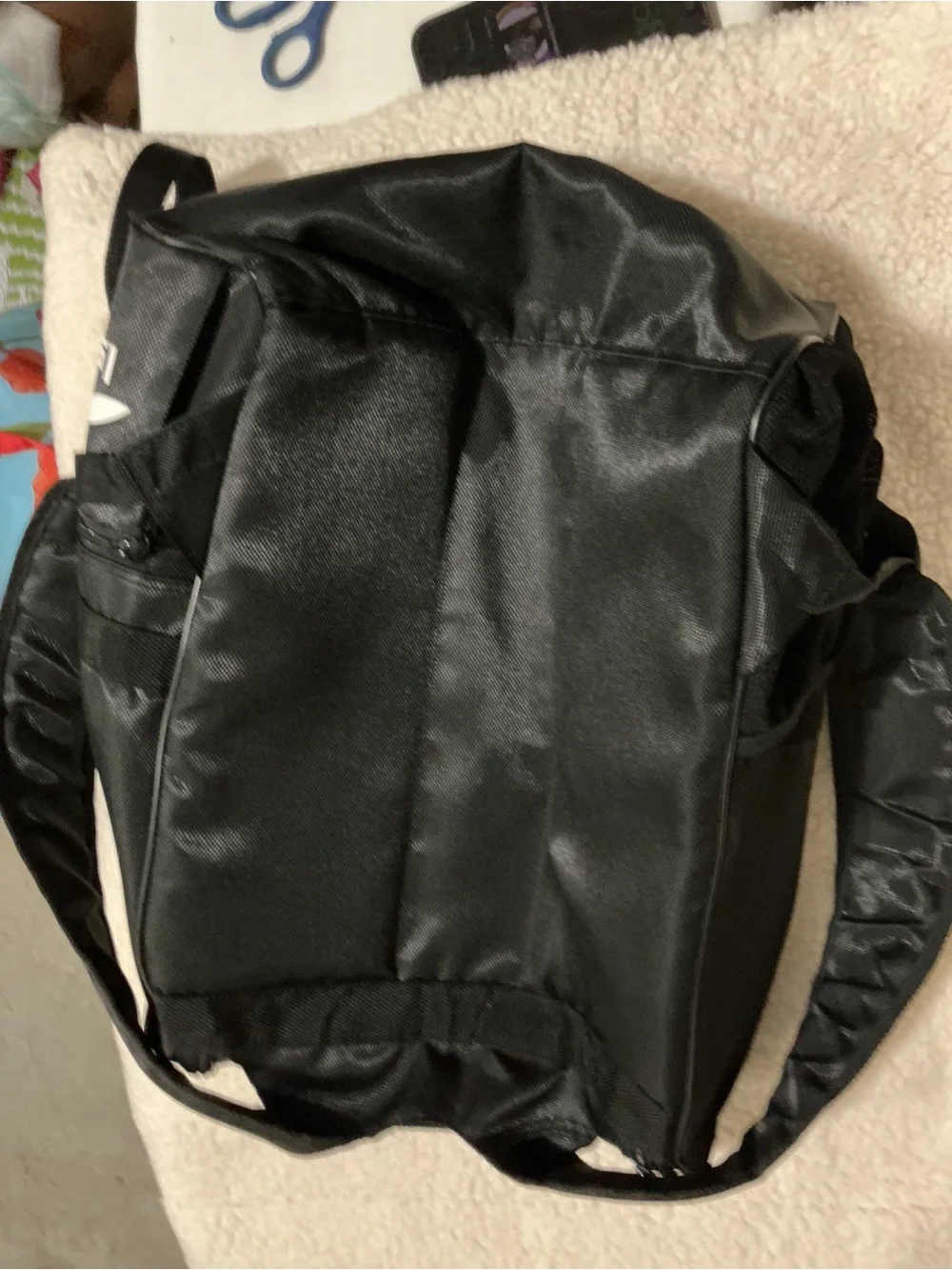 Vintage Black Backpack with White Script Logo